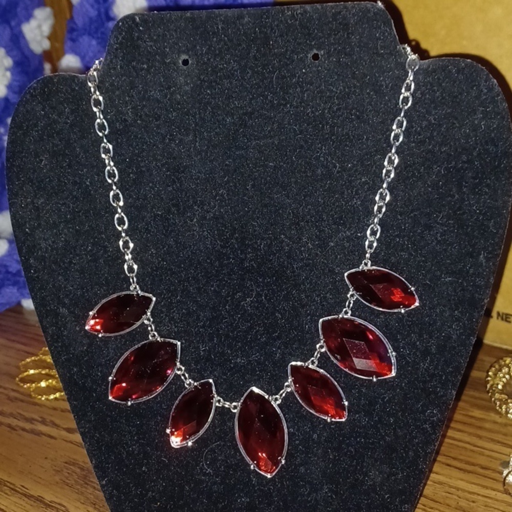 Stunning Red Jeweled Necklace